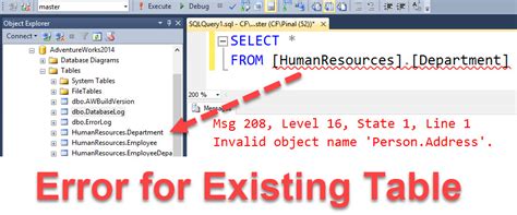OnError(<strong>SqlException exception</strong>, Boolean breakConnection). . Sql exception invalid object name